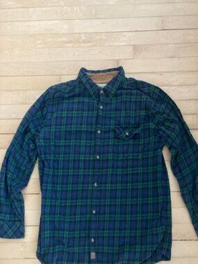 Legendary Whitetails Plaid Flannel Shirt Men’s 2XL Green Blue Button Up